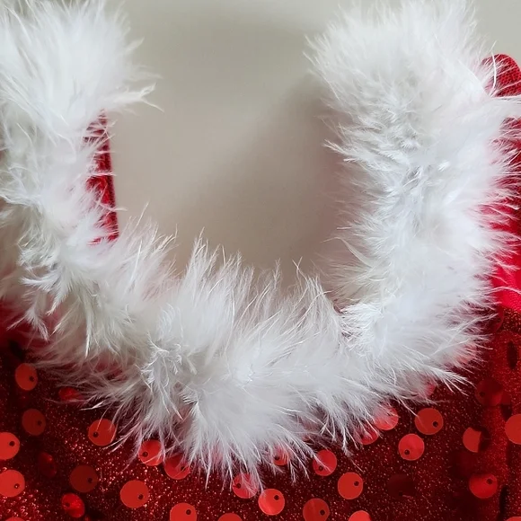 Festive Red Sequin Kids Costume - Picture 5 of 6